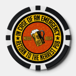 EMERGENCY BEER custom pub / bar chips