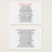 Emergency Bible Numbers CARDS (Front & Back)