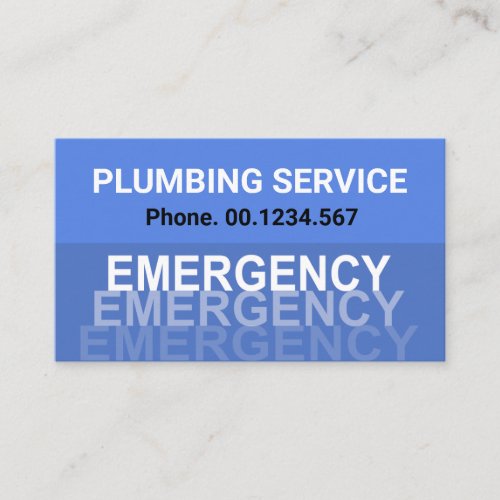 Emergency Blue Flood Water Rising Plumbing Business Card