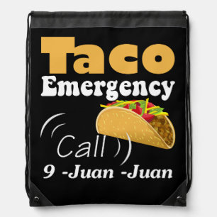 Emergency Call 9 Juan Juan Taco Cinco de Mayo Drawstring Bag