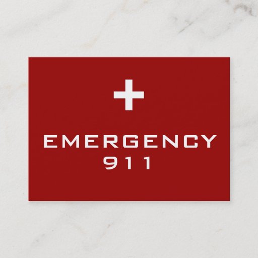 Customizable Emergency Cards Business Card Templates