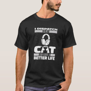 Emergency Cat Thin Gold Line Police Yellow Dispat T-Shirt