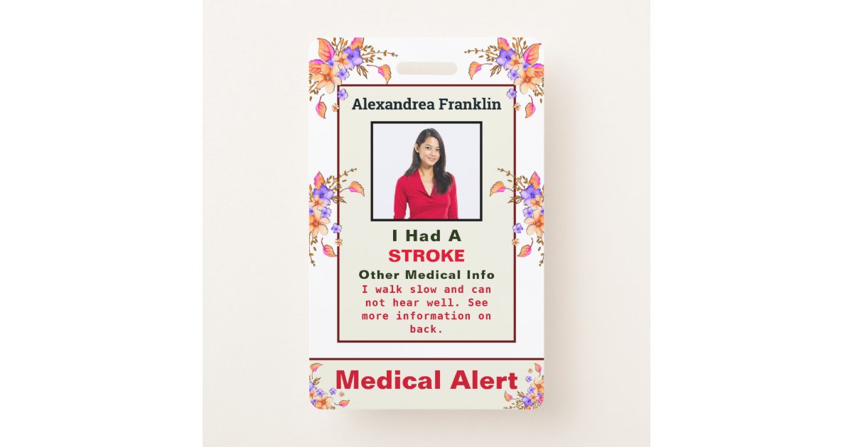 Emergency Contact Alert Medical Illness ID Badge