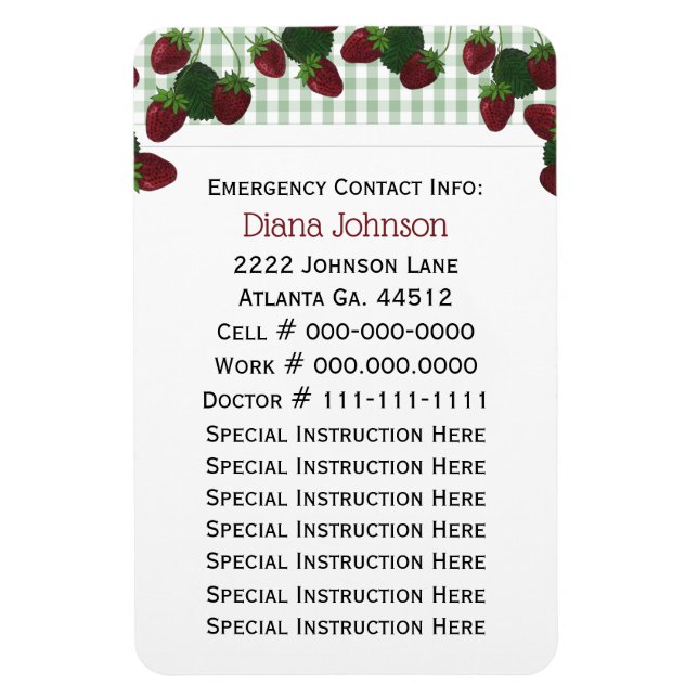 Emergency Contact: Babysitter Premium Magnet (Vertical)