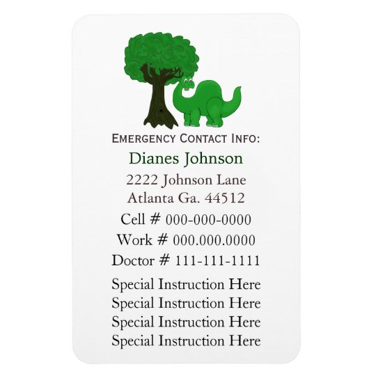 emergency contact babysitter premium magnet zazzlecom