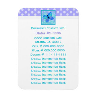 Emergency Contact: Butterfly Premium Magnet