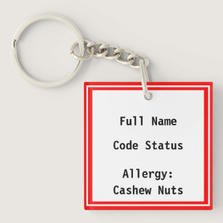 EMERGENCY Contact Information Keychain Bag Tag