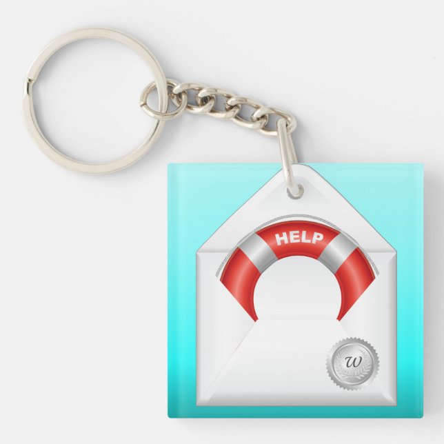 Emergency Contact Numbers Keychain - See Back (Front)