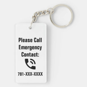 Emergency Contact Pet Key Chain