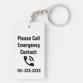 Emergency Contact Pet Key Chain