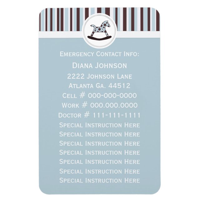 Emergency Contact: Rocking Horse Premium Magnet 2 (Vertical)