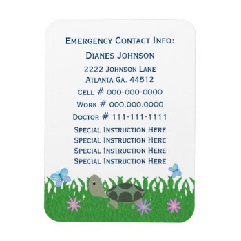 Emergency Contact: Turtle:  Premium Magnet by SayItNow at Zazzle