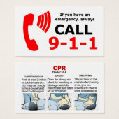 Emergency CPR Cards (Front & Back)