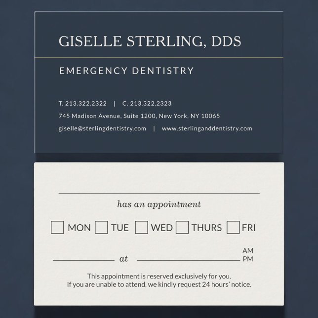 Emergency Dentistry Office Appointment Reminder Business Card (Creator Uploaded)