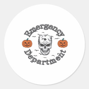 Emergency Departement Room Er Nurse Skeleton Hallo Classic Round Sticker