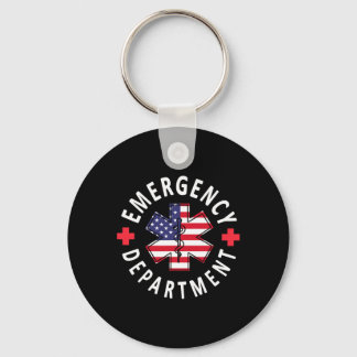 Emergency Department 4th Of July Usa Emergency Roo Keychain