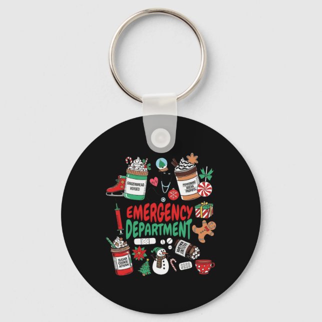 Emergency Department Christmas Crew Ed Christmas M Keychain (Front)
