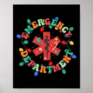 Emergency Department Christmas Er Nurse 2 Sided Poster