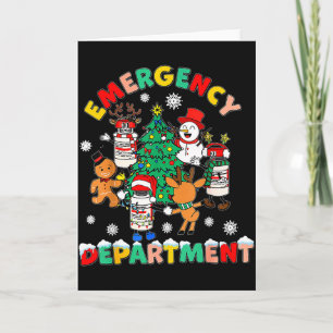 Emergency Department Christmas Santa Er Crew Nurse Card