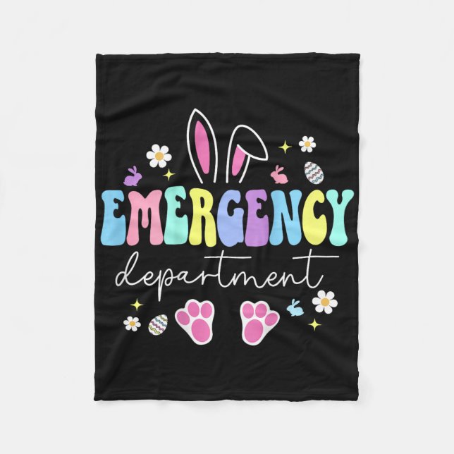 Emergency Department Easter Er Nurse Emergency Roo Fleece Blanket (Front)
