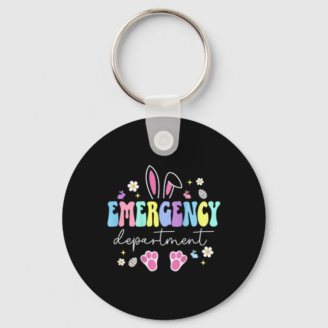Emergency Department Easter Er Nurse Emergency Roo Keychain (Front)