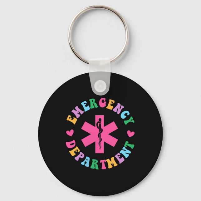 Emergency Department Emergency Nurse Er Nurse 2 Si Keychain (Front)