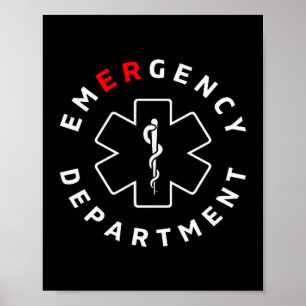 Emergency Department Er Rn Nurse Retro Healthcare Poster