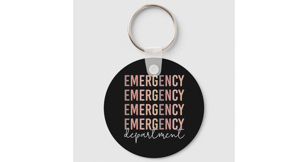 Emergency Department ER Staff | ER Nurse | ER Tech Keychain | Zazzle