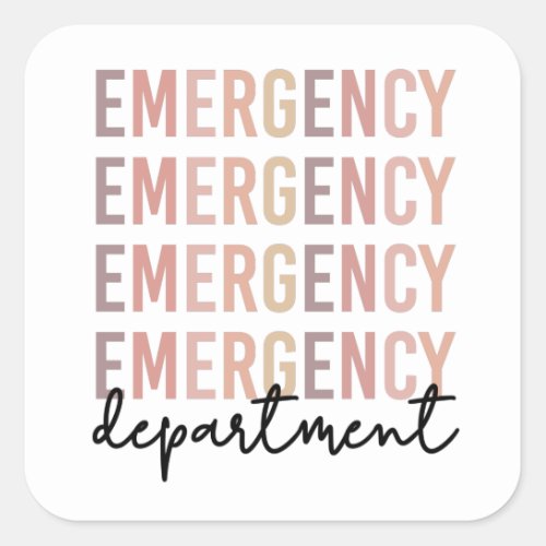 Emergency Department ER Staff  ER Nurse  ER Tech Square Sticker
