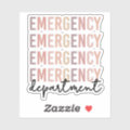 Emergency Department ER Staff | ER Nurse | ER Tech Sticker | Zazzle