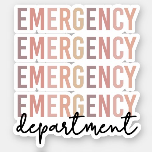 Emergency Department ER Staff  ER Nurse  ER Tech Sticker