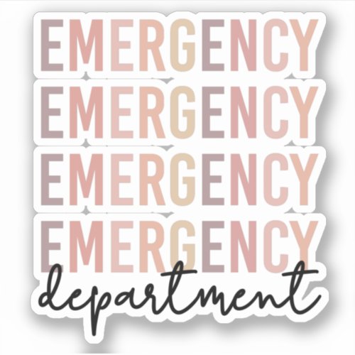 Emergency Department ER Staff  ER Nurse  ER Tech Sticker