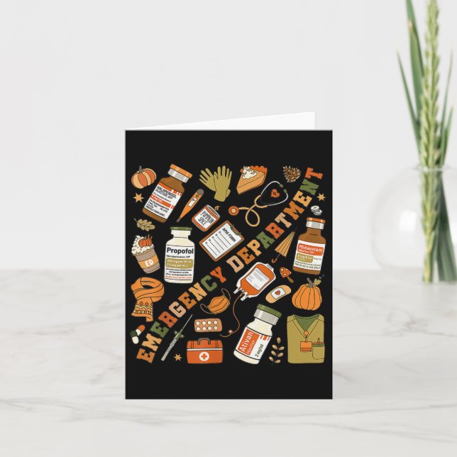 Emergency Department Fall Halloween Er Nurse Emerg Card (Front)