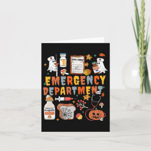 Emergency Department Funny Er Nurse Halloween Spoo Card