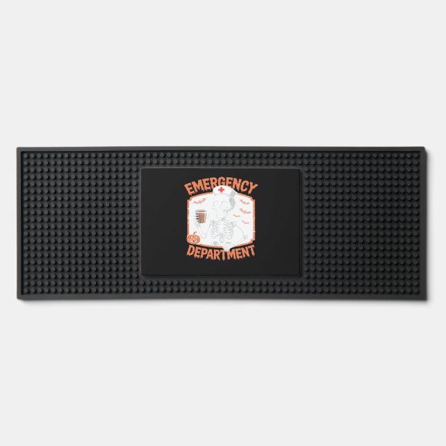 Emergency Department Funny Halloween Nurse Essenti Bar Mat (Front)