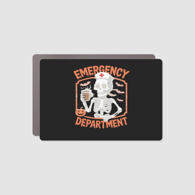 Emergency Department Funny Halloween Nurse Essenti Car Magnet (Front)