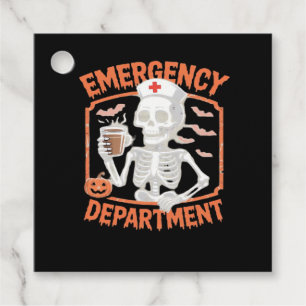Emergency Department Funny Halloween Nurse Essenti Favor Tags