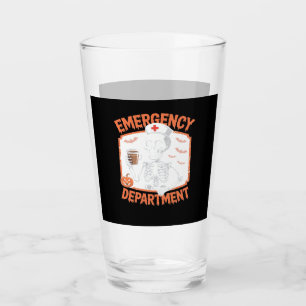 Emergency Department Funny Halloween Nurse Essenti Glass