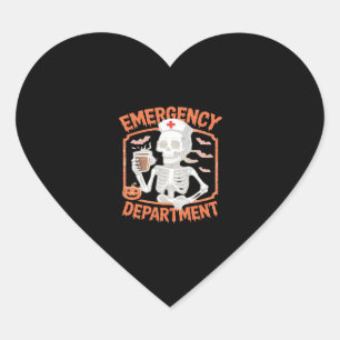 Emergency Department Funny Halloween Nurse Essenti Heart Sticker