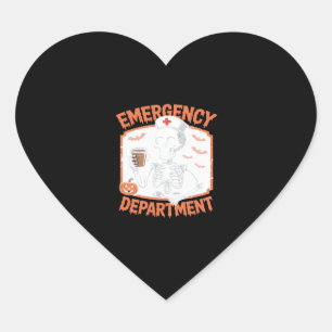 Emergency Department Funny Halloween Nurse Essenti Heart Sticker