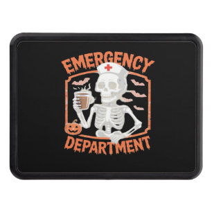 Emergency Department Funny Halloween Nurse Essenti Hitch Cover