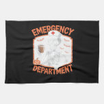 Emergency Department Funny Halloween Nurse Essenti Kitchen Towel
