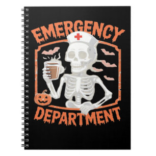 Emergency Department Funny Halloween Nurse Essenti Notebook