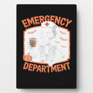 Emergency Department Funny Halloween Nurse Essenti Plaque