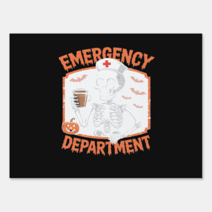 Emergency Department Funny Halloween Nurse Essenti Sign