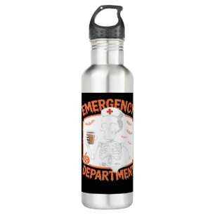 Emergency Department Funny Halloween Nurse Essenti Stainless Steel Water Bottle