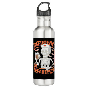 Emergency Department Funny Halloween Nurse Essenti Stainless Steel Water Bottle