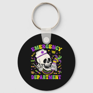 Emergency Department Mardi Gras Nurse Mardi Gras M Keychain