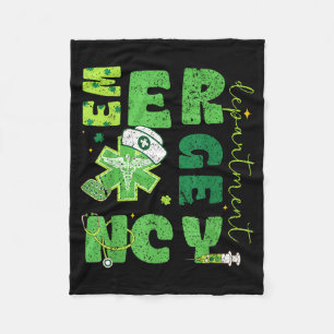 Emergency department nurse saint patrick's day er fleece blanket
