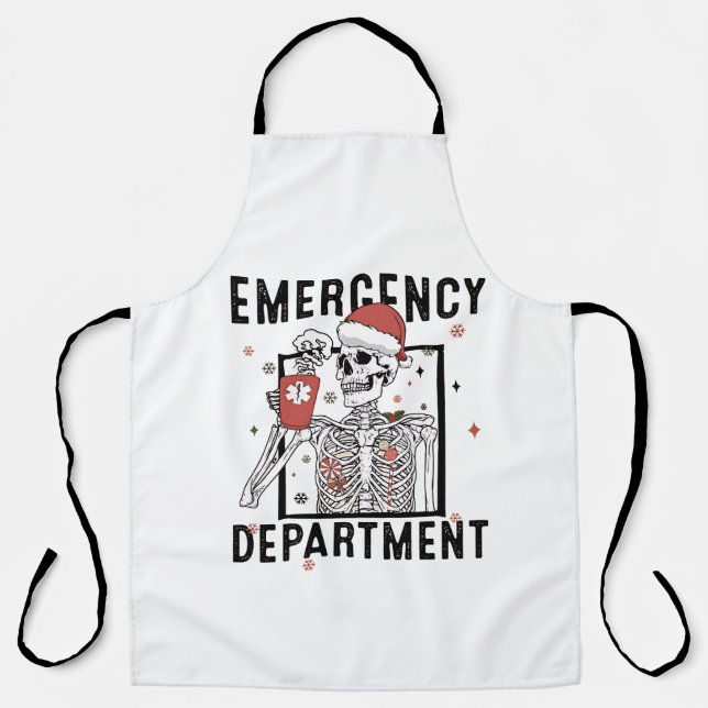 Emergency Department Skeleton Nursing Coffee Lover Apron (Front)